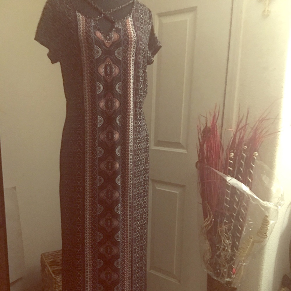 Black print dress size XL